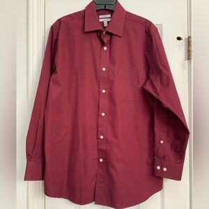 2for20 Croft & Barrow Red Dress Shirt Classic Tailored Fit
